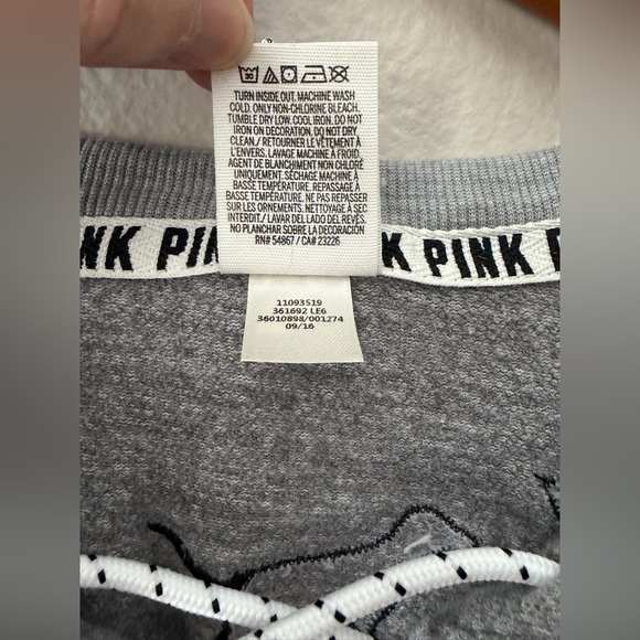 PINK Victoria's Secret Hockey Style Lace-Up Top Pink Gray Black Women’s Medium - Picture 7 of 7